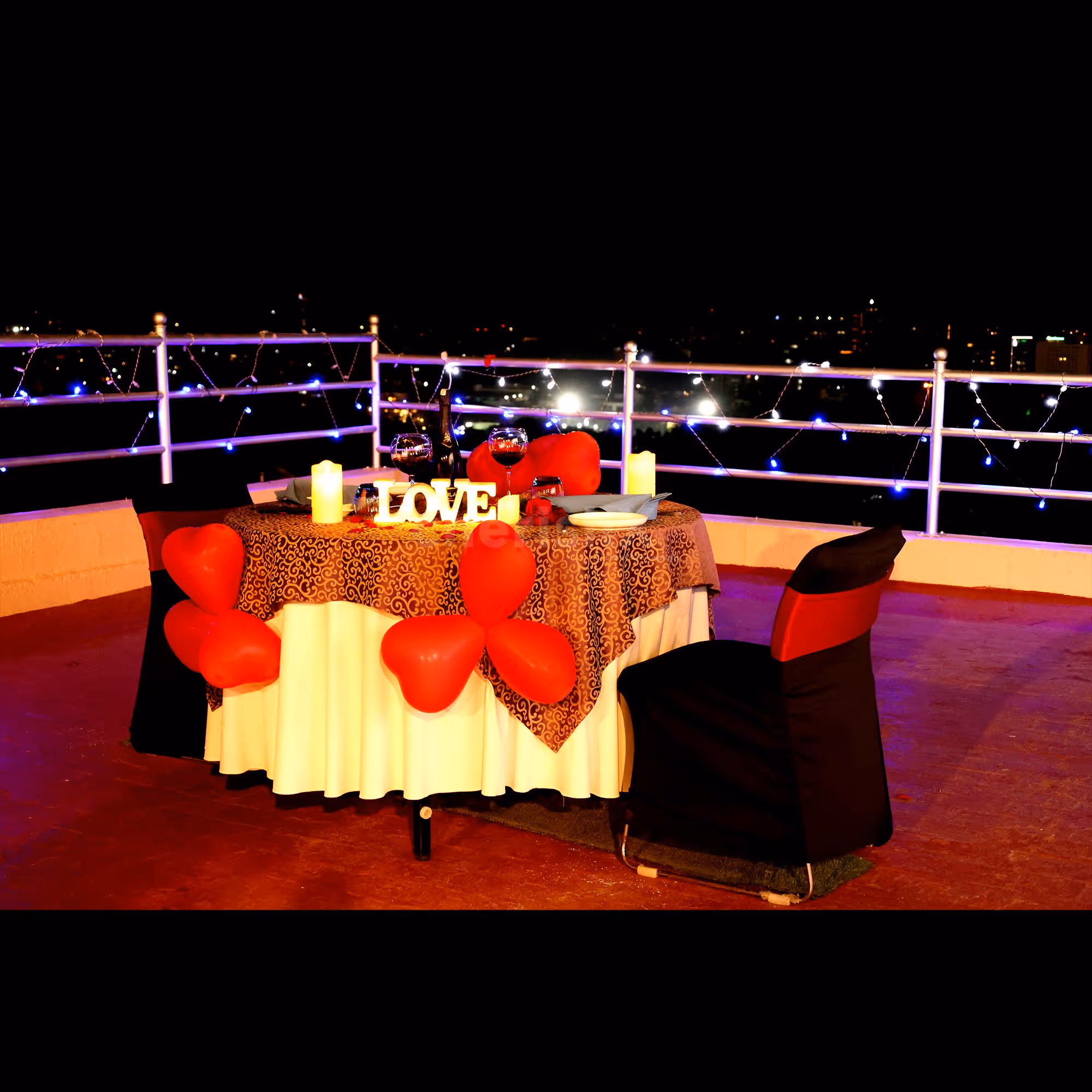 Valentine's day rooftop candle light dinner in Bangalore