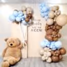 Brown and blue baby shower decor online