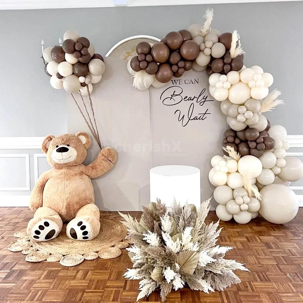 Grey baby shower decoration theme