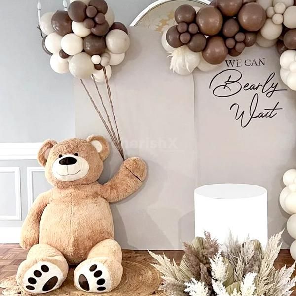 Dark grey baby shower decoration ideas at home