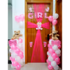 Pink and white welcome baby girl decoration near me