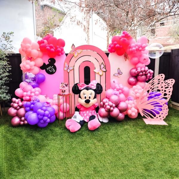 Minnie Mouse Balloons For 3rd Birthday Party – Pink, Girls, 6pk – Age 3 Decorations