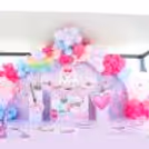 Simple blue and pink birthday decoration ideas