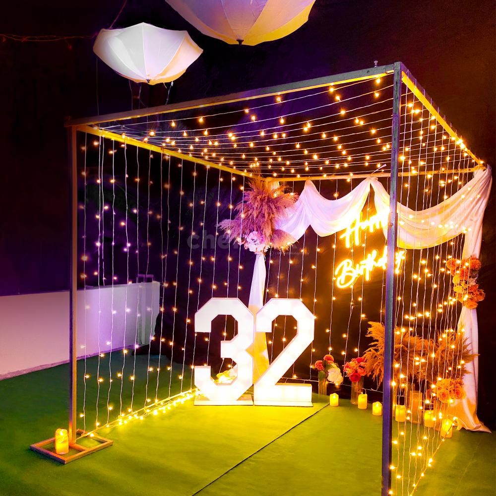 Birthday cabana decoration ideas with lights at home