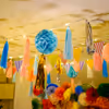 A collection of vibrant multicoloured tassels, ready for festive decorations.