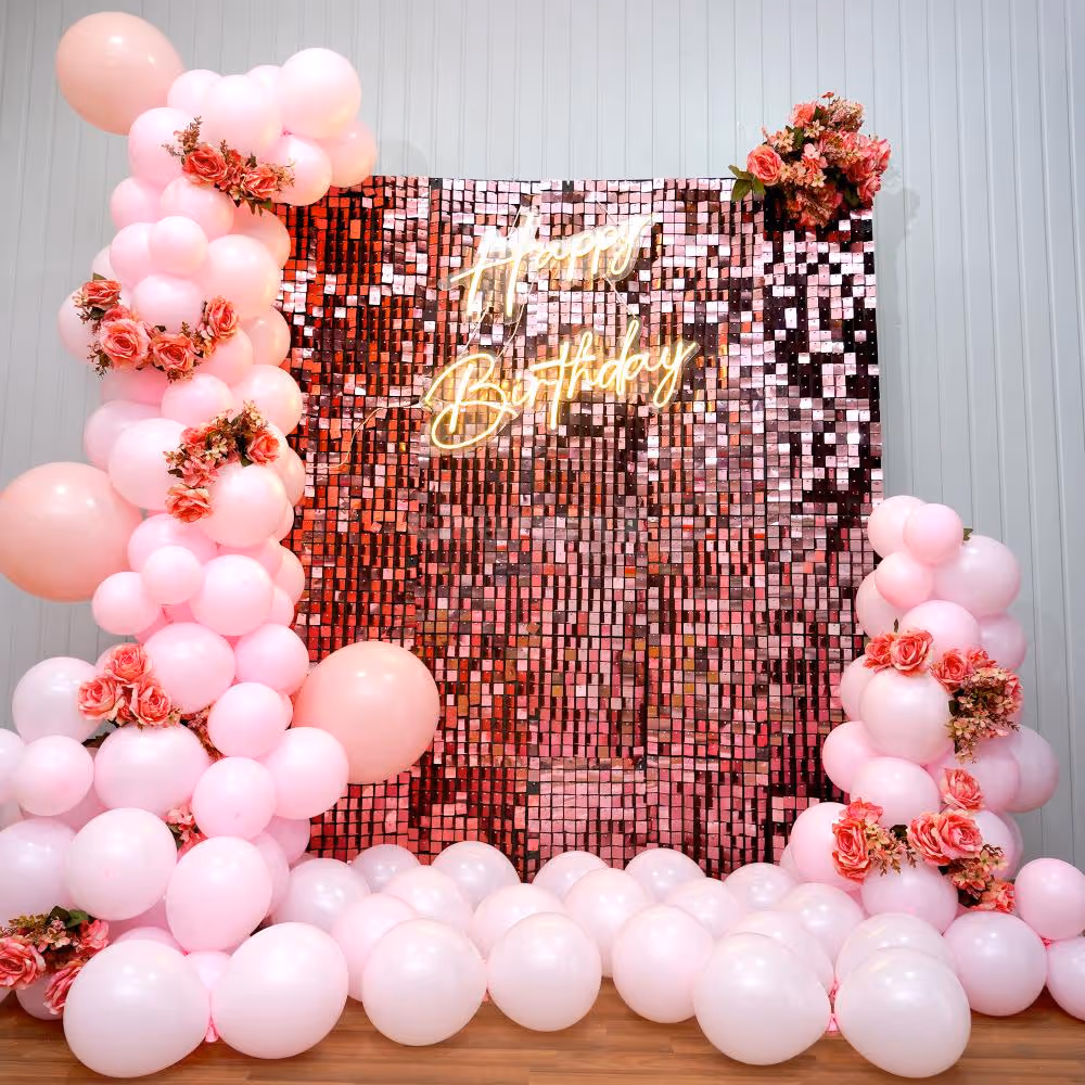 Pink And Rose Gold Birthday Decor