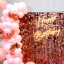 The delicate artificial white flowers accentuate the decor and set the tone for a birthday celebration like no other.