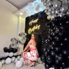 Simple black and silver balloon decoration ideas for birthday