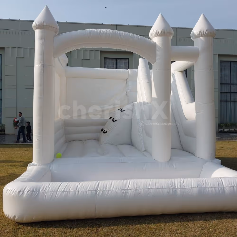 Pastel bouncy slide for kids birthday ideas indoor