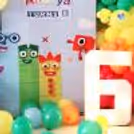 Rainbow Math Madness Number Block Decor
