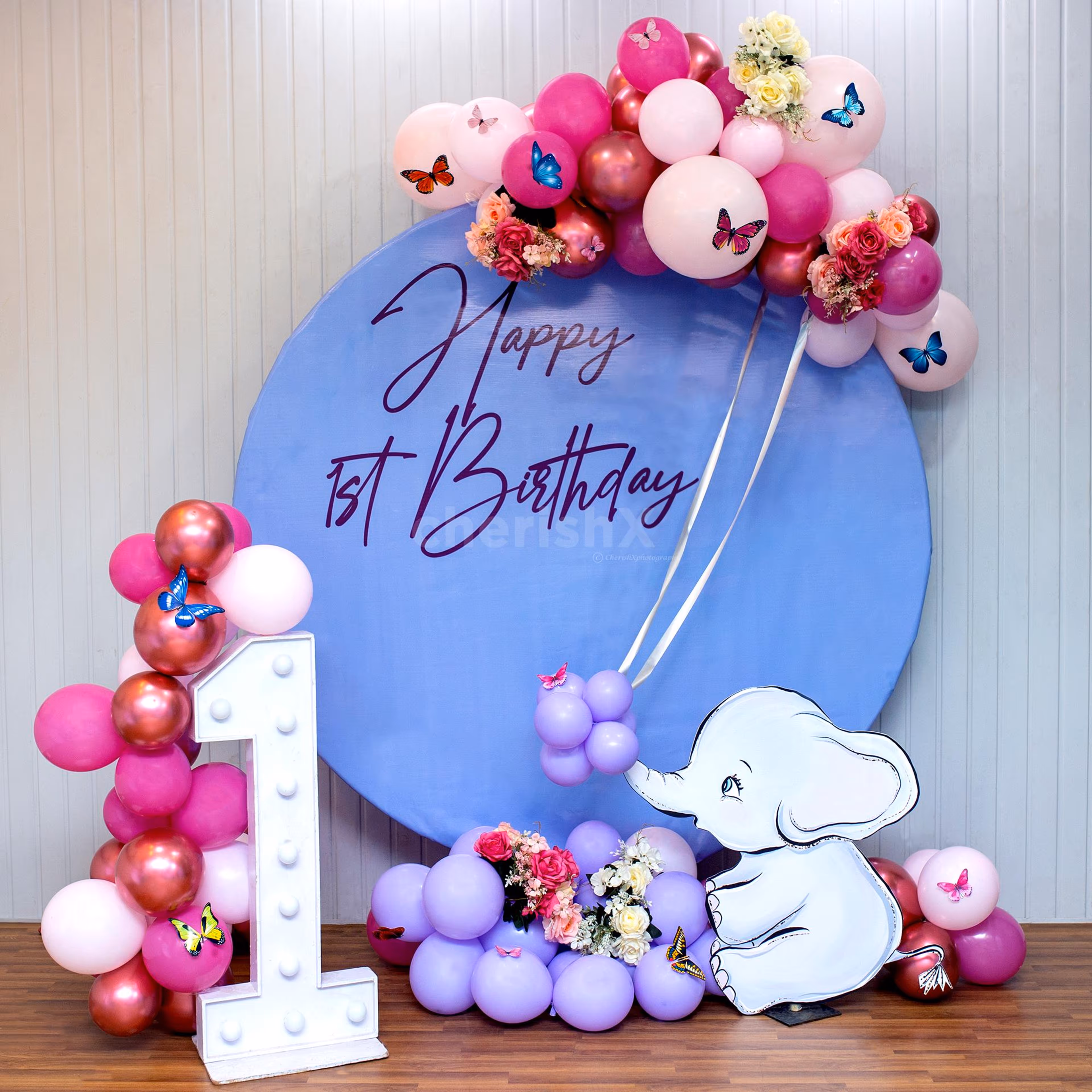 Elephant Euphoria: Pink & Purple Balloon Spectacle
