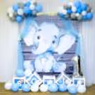 Elephant Birthday Balloon Delight: A Serene Celebration