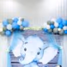 Whimsical Wonderland: Blue Elephant Birthday Balloon Magic Decor