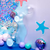 Underwater Enchantment: Mermaid Birthday Balloons Decor with fishes and mermaid