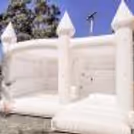 Pastel White Bouncy Slide For Kids Birthday Party — photo 5
