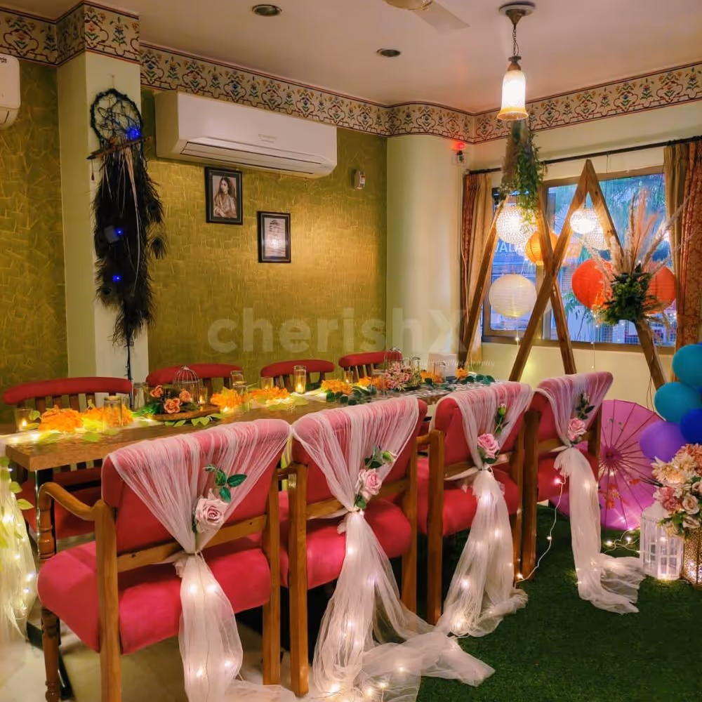 Indulge in romance amidst the beauty of Peacock Garden's private dining.