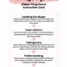 Diaper pong baby shower game instruction card