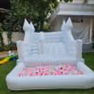 Pastel White Bouncy Slide For Kids Birthday Party — photo 3