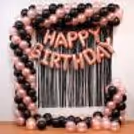 Perfect Black and Rose Gold Birthday Decoration