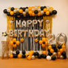 Glitzy Silver and Black Birthday Decor