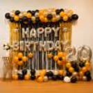 Glitzy Silver and Black Birthday Decor