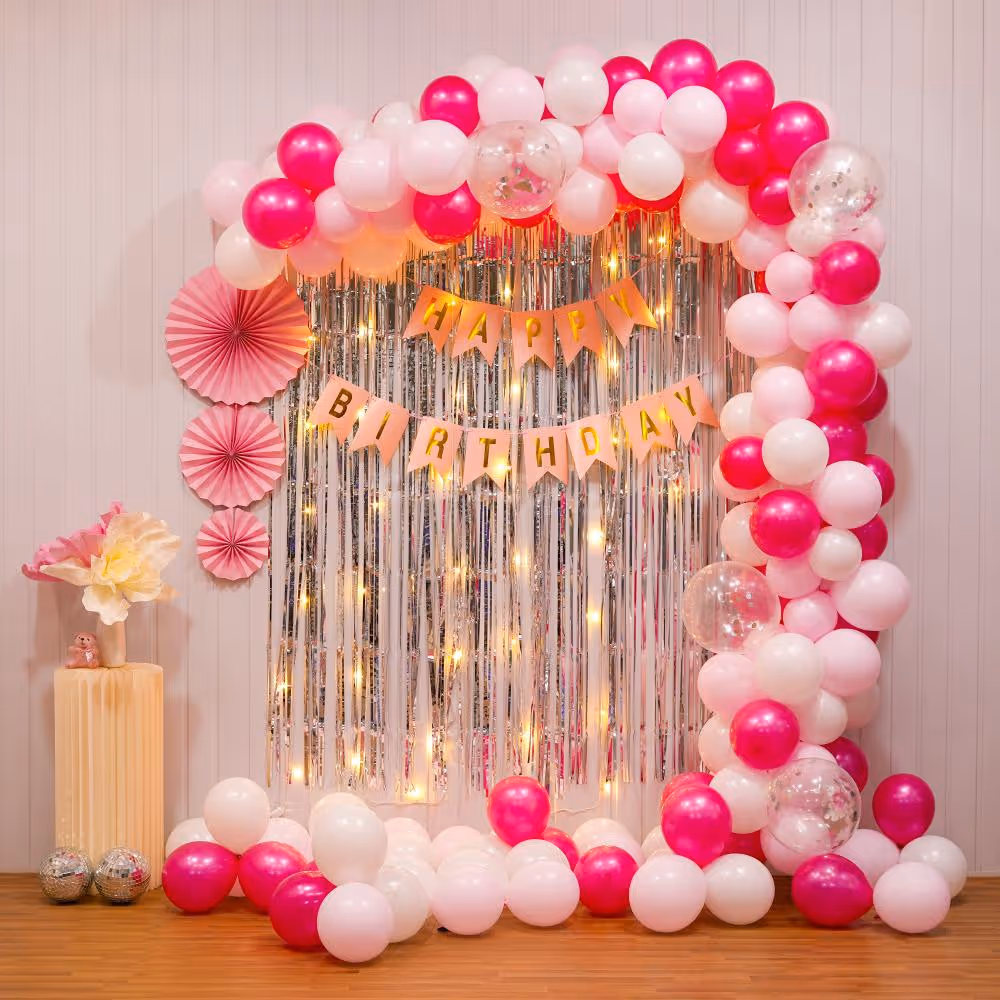 Pink and Silver Birthday Bliss Decor