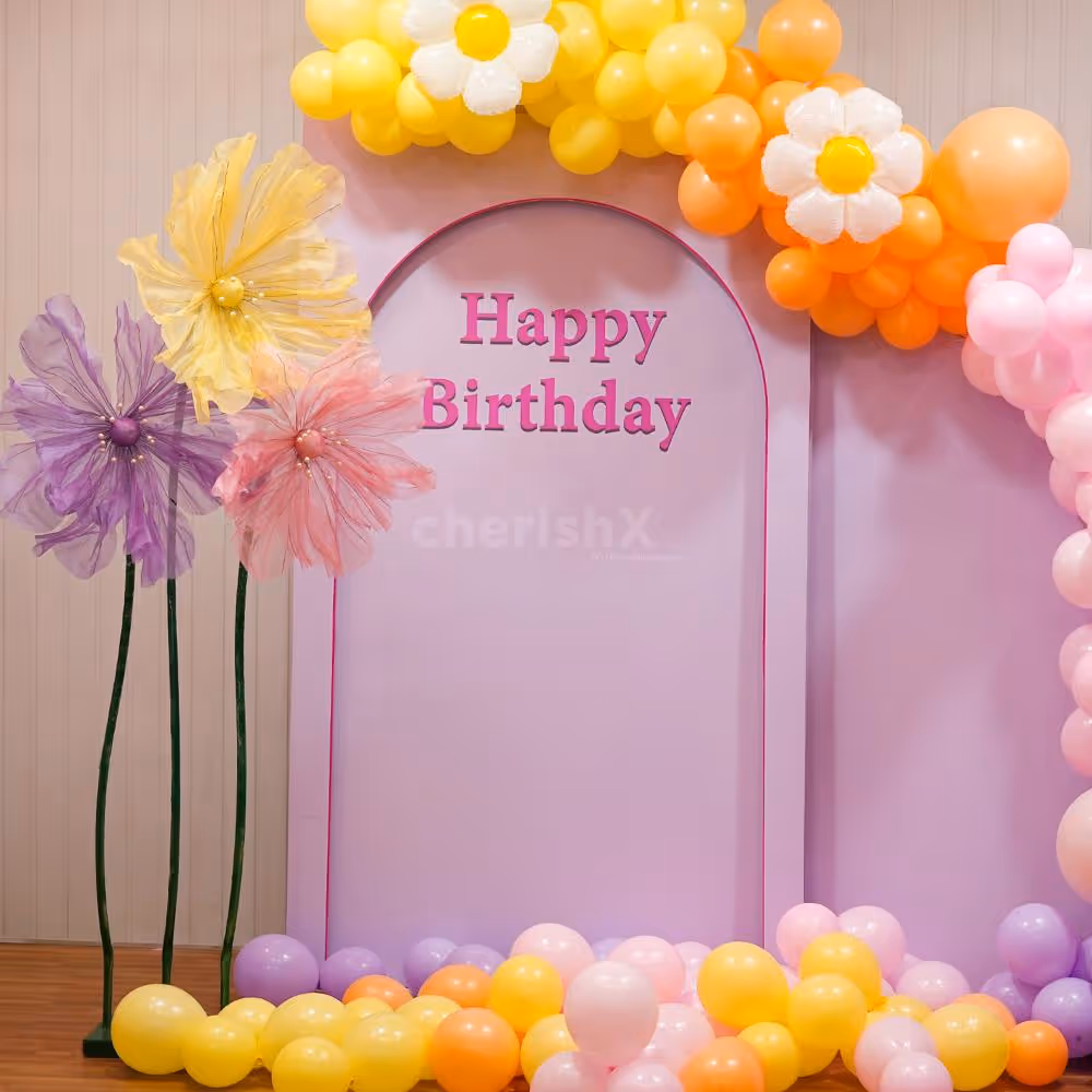 Let the magic of balloons and flowers elevate your birthday bash