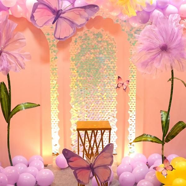 Step into a world of enchantment with our premium flower and butterfly decor