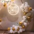 White Hexagon Bride To Be Neon Backdrop — photo 4