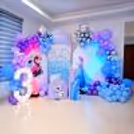 Chilling with Elsa and friends at our Frozen birthday bash.