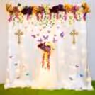 Step into the divine embrace of baptismal floral splendor.