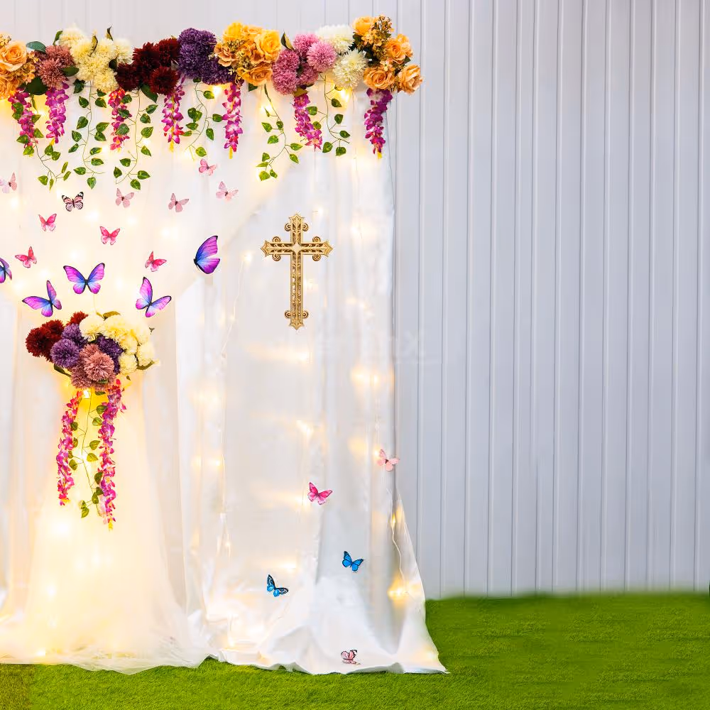 Celebrate the journey of faith with our Baptismal Floral Splendor Set.