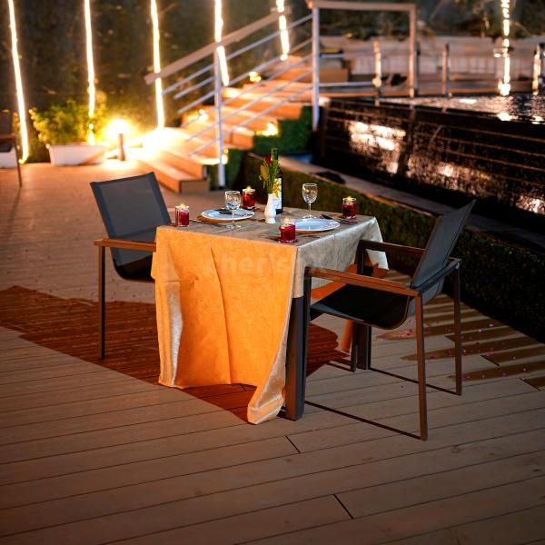 Romantic evenings by the poolside at Regenta with a candlelight dinner."