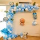 Pastel blue baby boy welcome decor