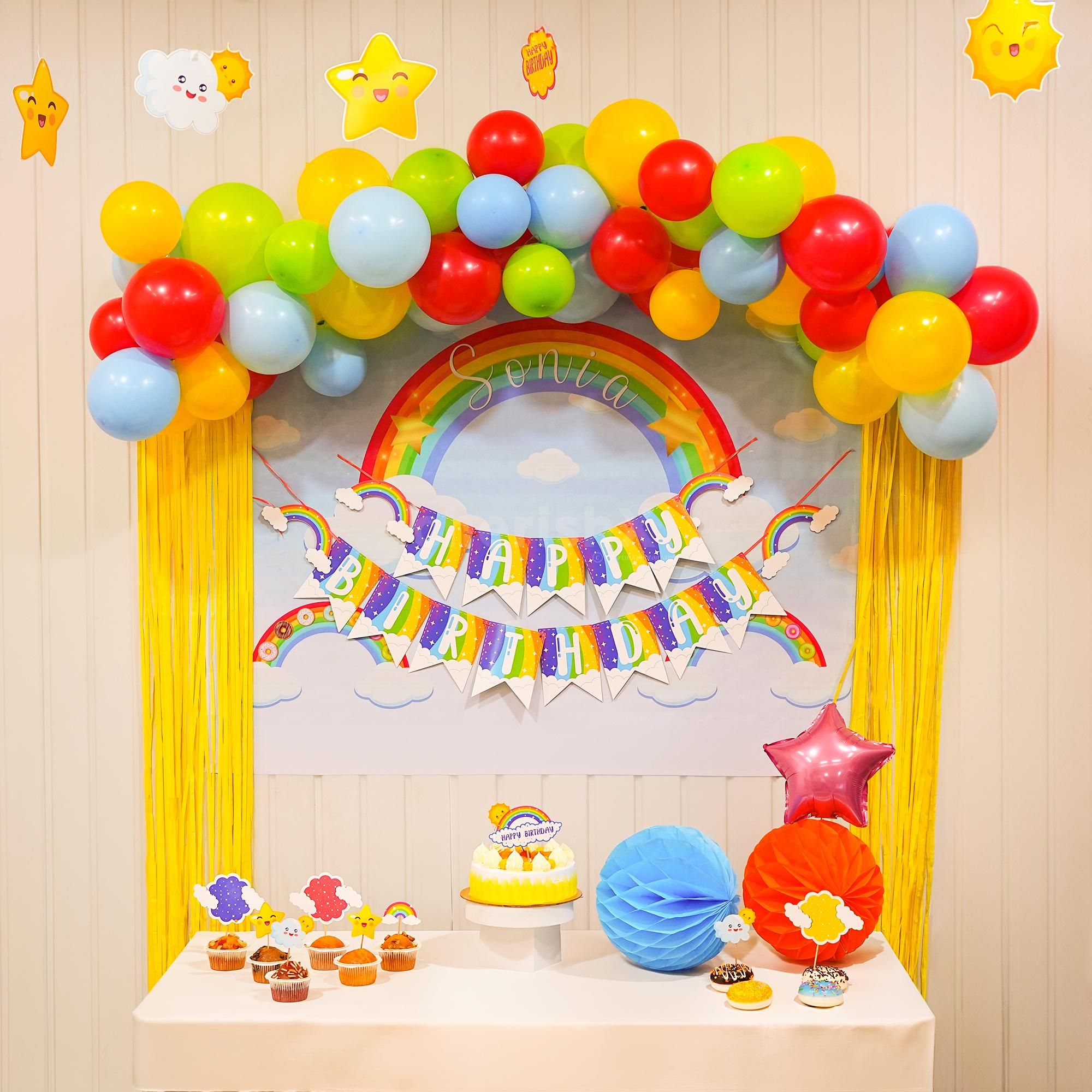 Enchanting ceiling swirls and characters