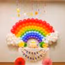A rainbow balloon arch to make your child's birthday unforgettable
