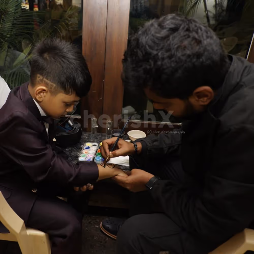 Making the party unforgettable with our amazing tattoo artist