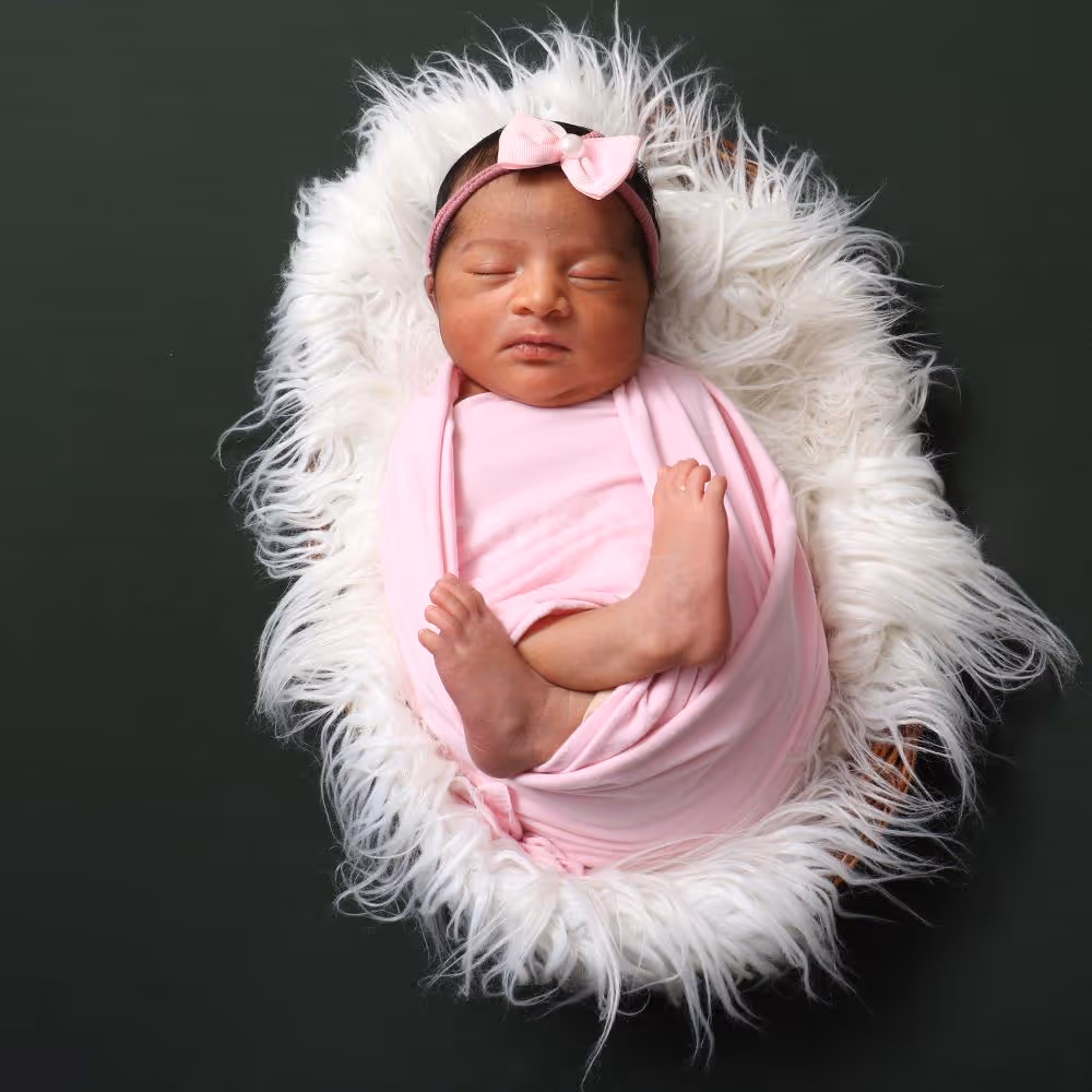 Sweet Dreams: Our little angel sleeping peacefully amidst a whimsical fairytale setting.