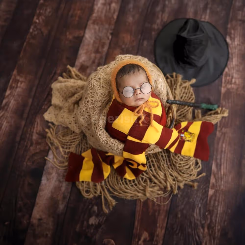 Charming Delight: Baby’s joyful expression in a beautifully styled scene.