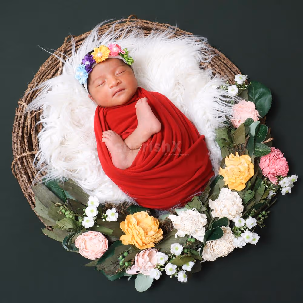 Mommy’s Love: A timeless shot of mother and baby in a coordinated gown and theme.