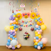 Unicorn Theme Birthday Decoration With Pastel Color Balloons