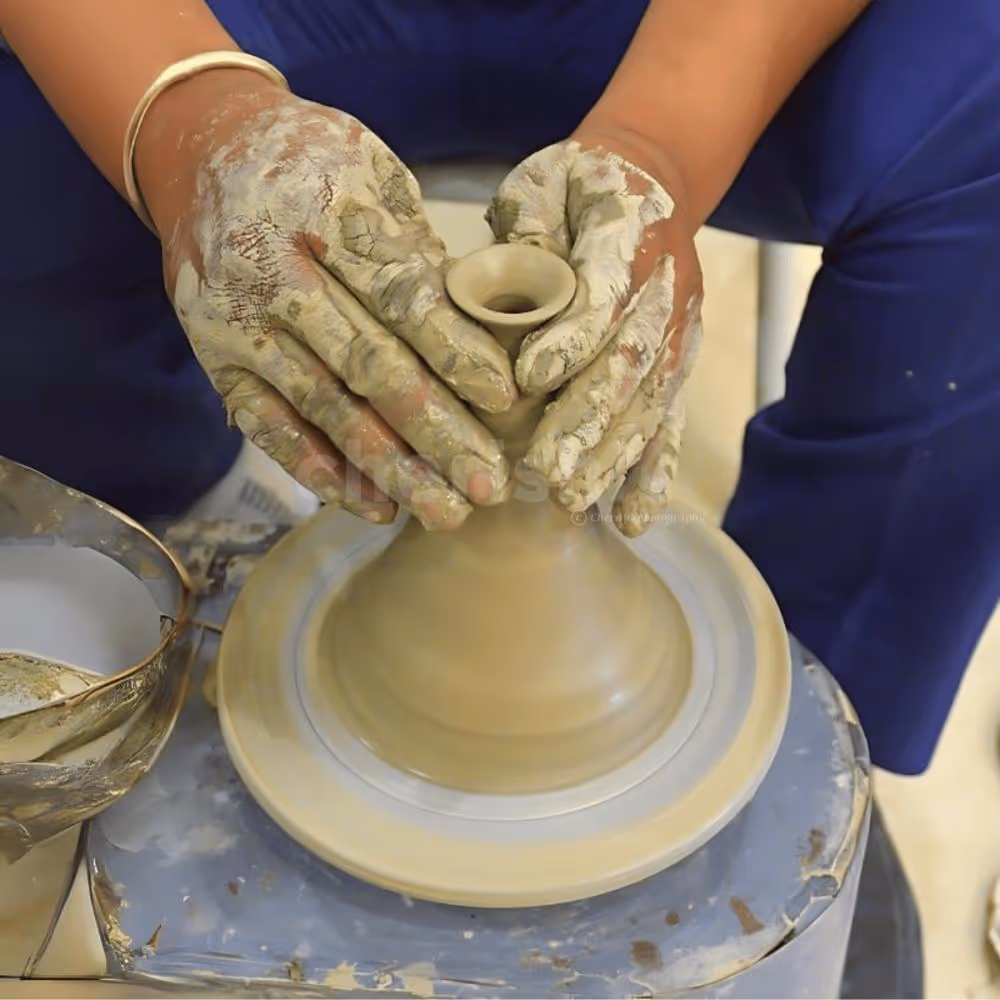 Messy fun and artistic memories with a pottery activity at the kids' birthday party