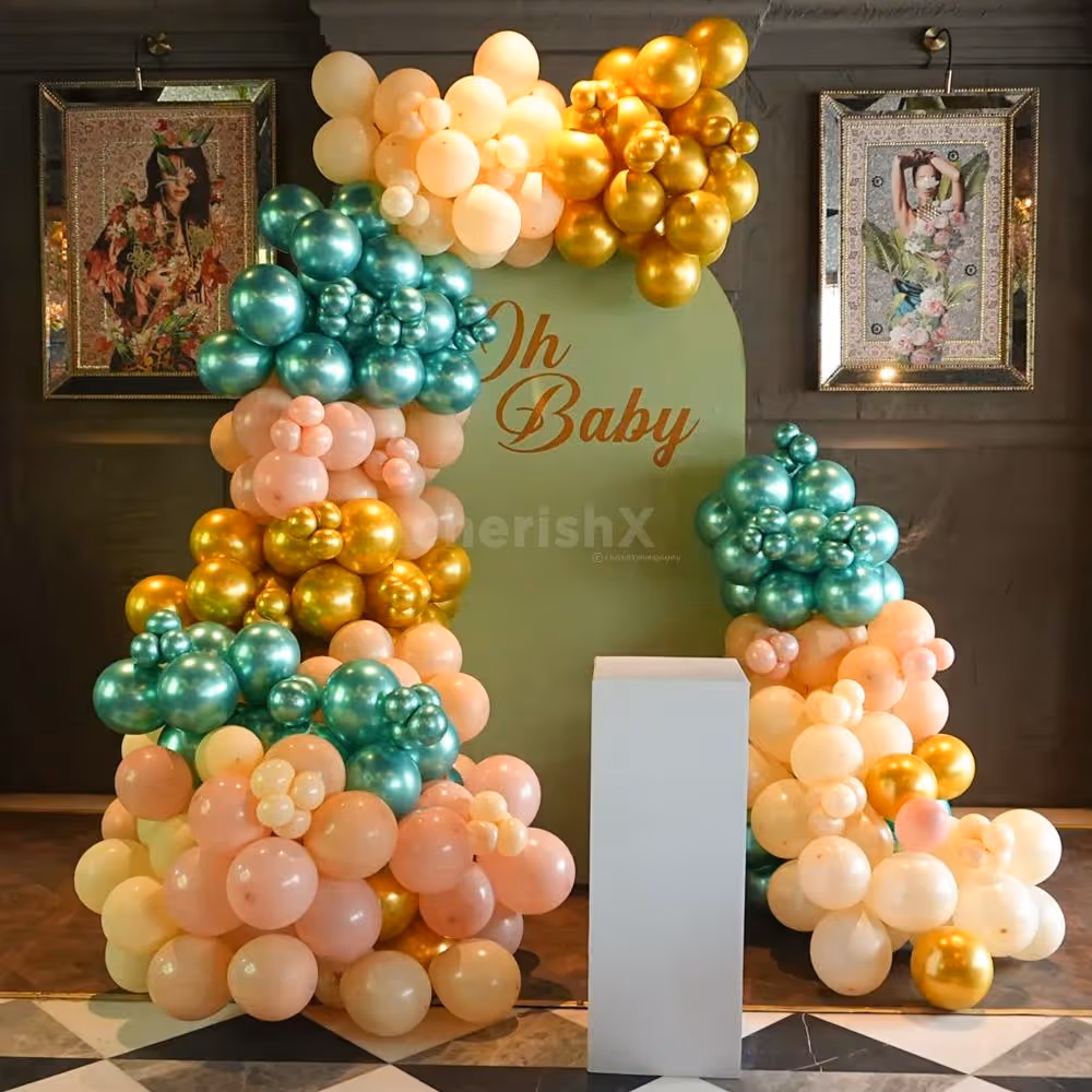 Enchanting Golden Oh Baby Text on Cutout