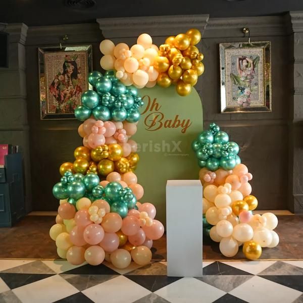 Baby Shower Decoration In Unique Color Theme