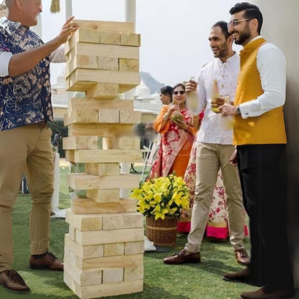 Towering fun at every turn! Giant Jenga delights at birthdays and corporate events