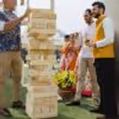 Towering fun at every turn! Giant Jenga delights at birthdays and corporate events