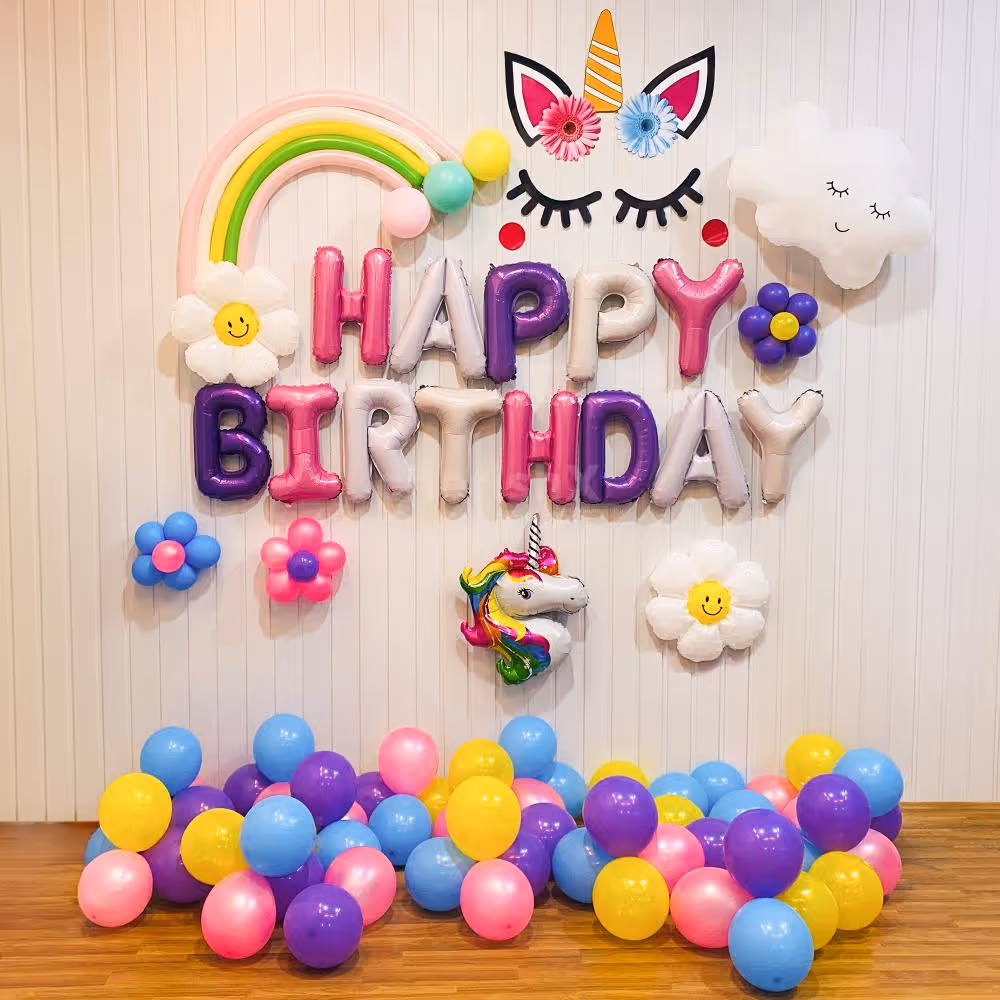 the Unique Combination of Cloud, Balloon Flowers and Unicorn