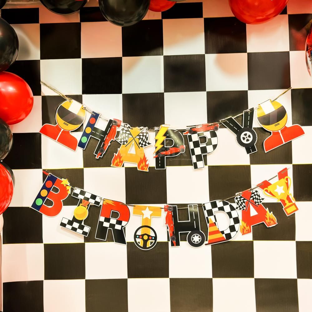 Racing Car Paper Cutouts Used in Decor