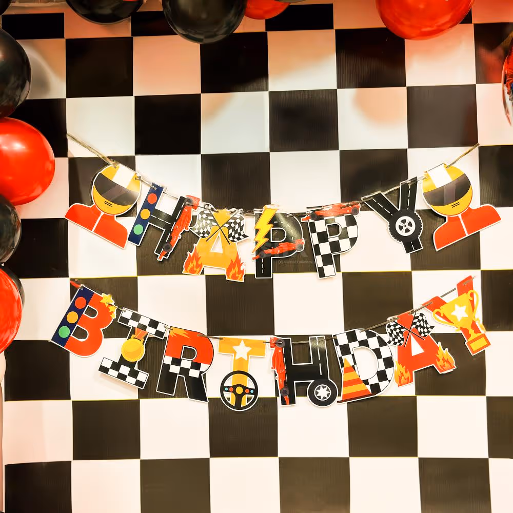 Racing Car Paper Cutouts Used in Decor