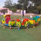 All aboard the electric train for a thrilling kids' party ride